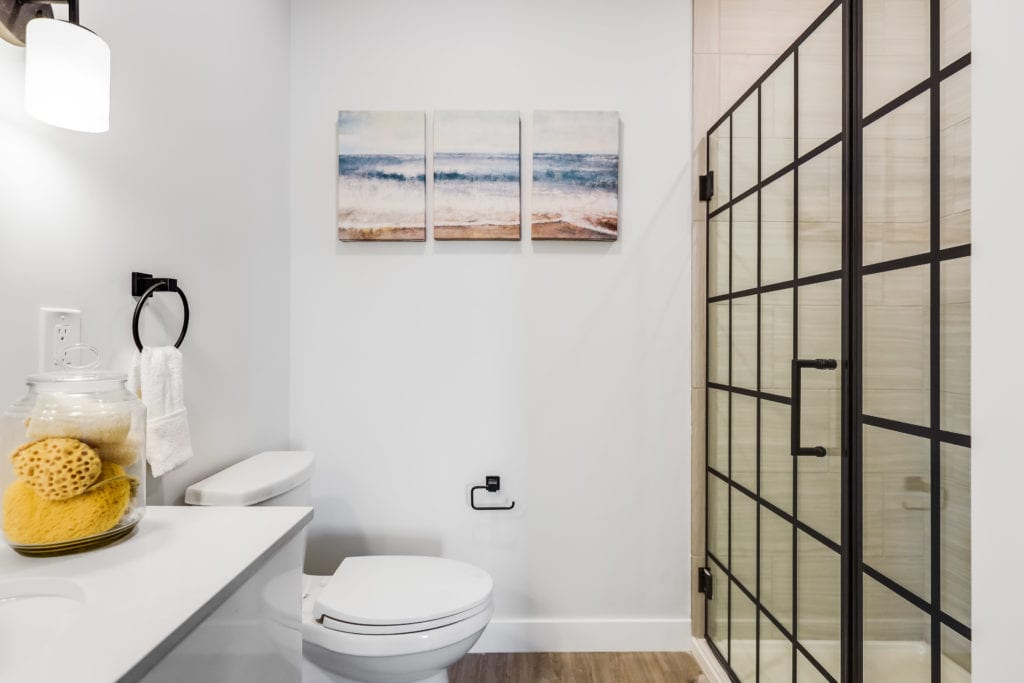 bathroom with walk in shower
