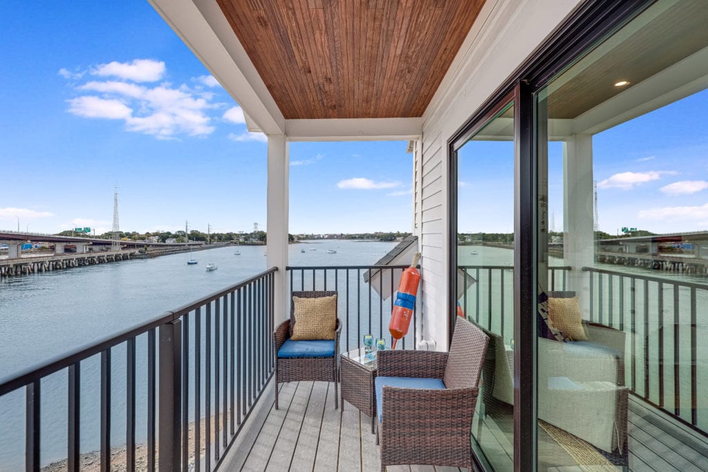 Private balcony overlooking the water